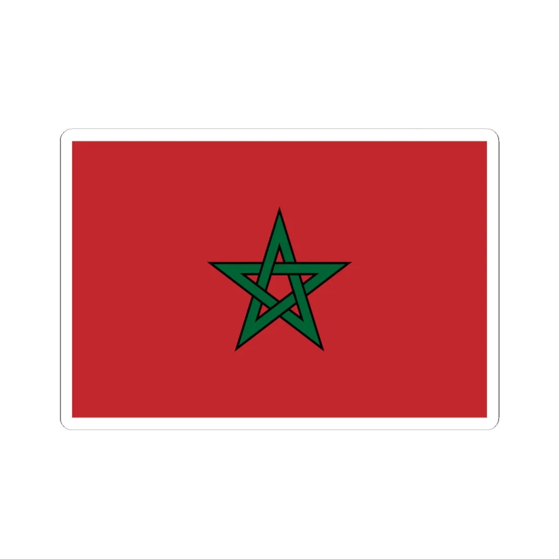 Flag of Morocco large stroke (Morocco) STICKER Vinyl Kiss-Cut Decal 6 Inch White - The Sticker Space