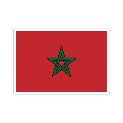 Flag of Morocco large stroke (Morocco) STICKER Vinyl Kiss-Cut Decal 6 Inch White - The Sticker Space
