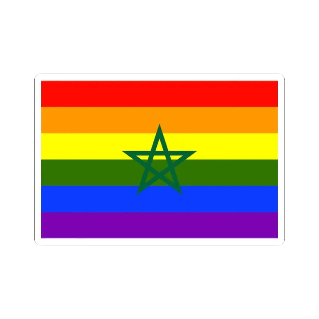 Flag of Morocco LGBT (Morocco) STICKER Vinyl Kiss-Cut Decal 2 Inch White - The Sticker Space