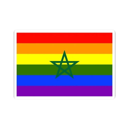 Flag of Morocco LGBT (Morocco) STICKER Vinyl Kiss-Cut Decal 2 Inch White - The Sticker Space