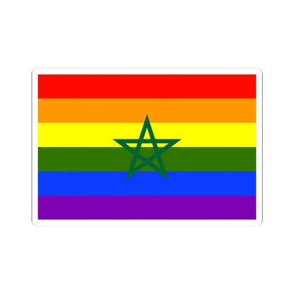Flag of Morocco LGBT (Morocco) STICKER Vinyl Kiss-Cut Decal 3 Inch White - The Sticker Space
