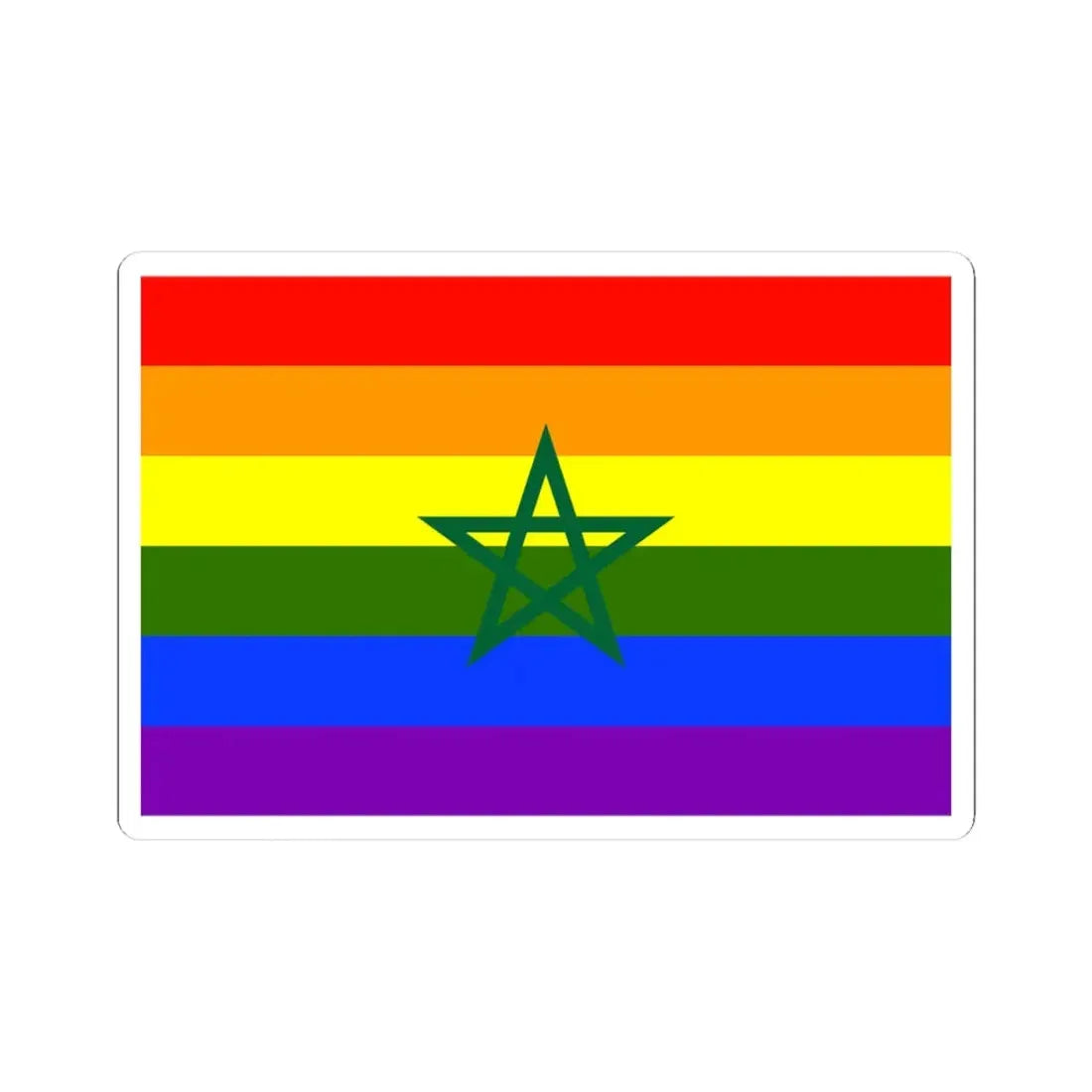 Flag of Morocco LGBT (Morocco) STICKER Vinyl Kiss-Cut Decal 4 Inch White - The Sticker Space