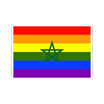 Flag of Morocco LGBT (Morocco) STICKER Vinyl Kiss-Cut Decal 4 Inch White - The Sticker Space