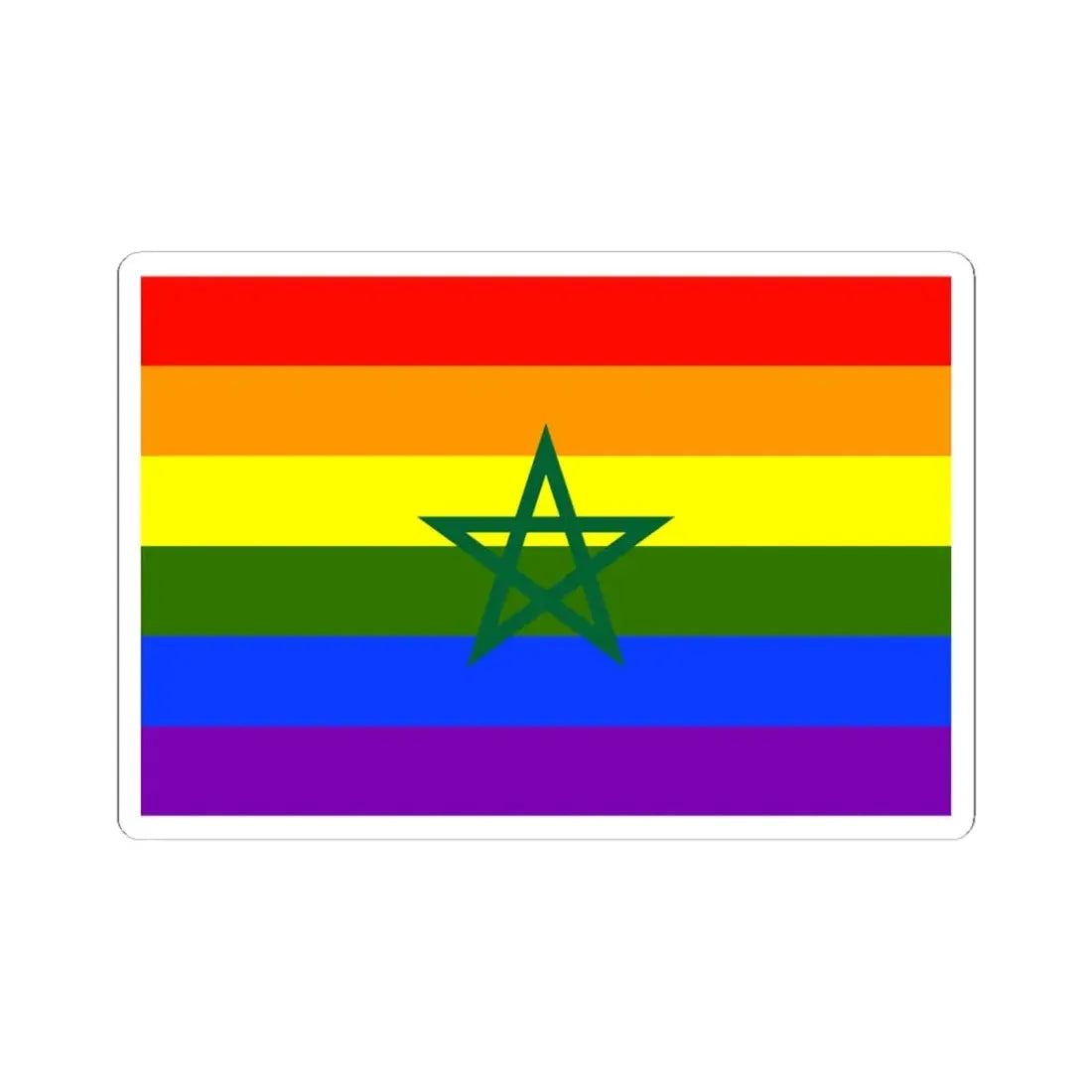 Flag of Morocco LGBT (Morocco) STICKER Vinyl Kiss-Cut Decal 6 Inch White - The Sticker Space