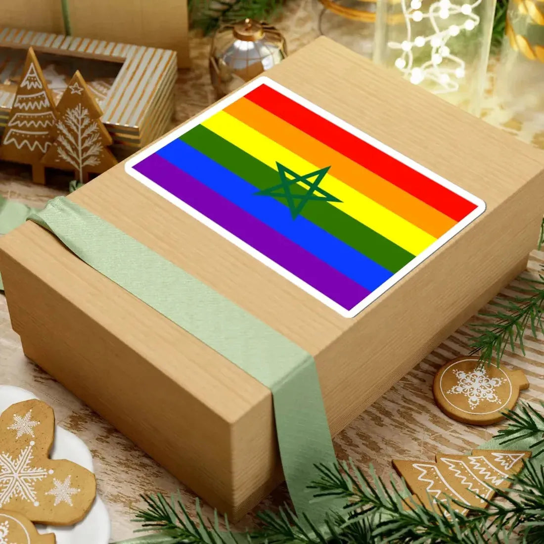 Flag of Morocco LGBT (Morocco) STICKER Vinyl Kiss-Cut Decal - The Sticker Space