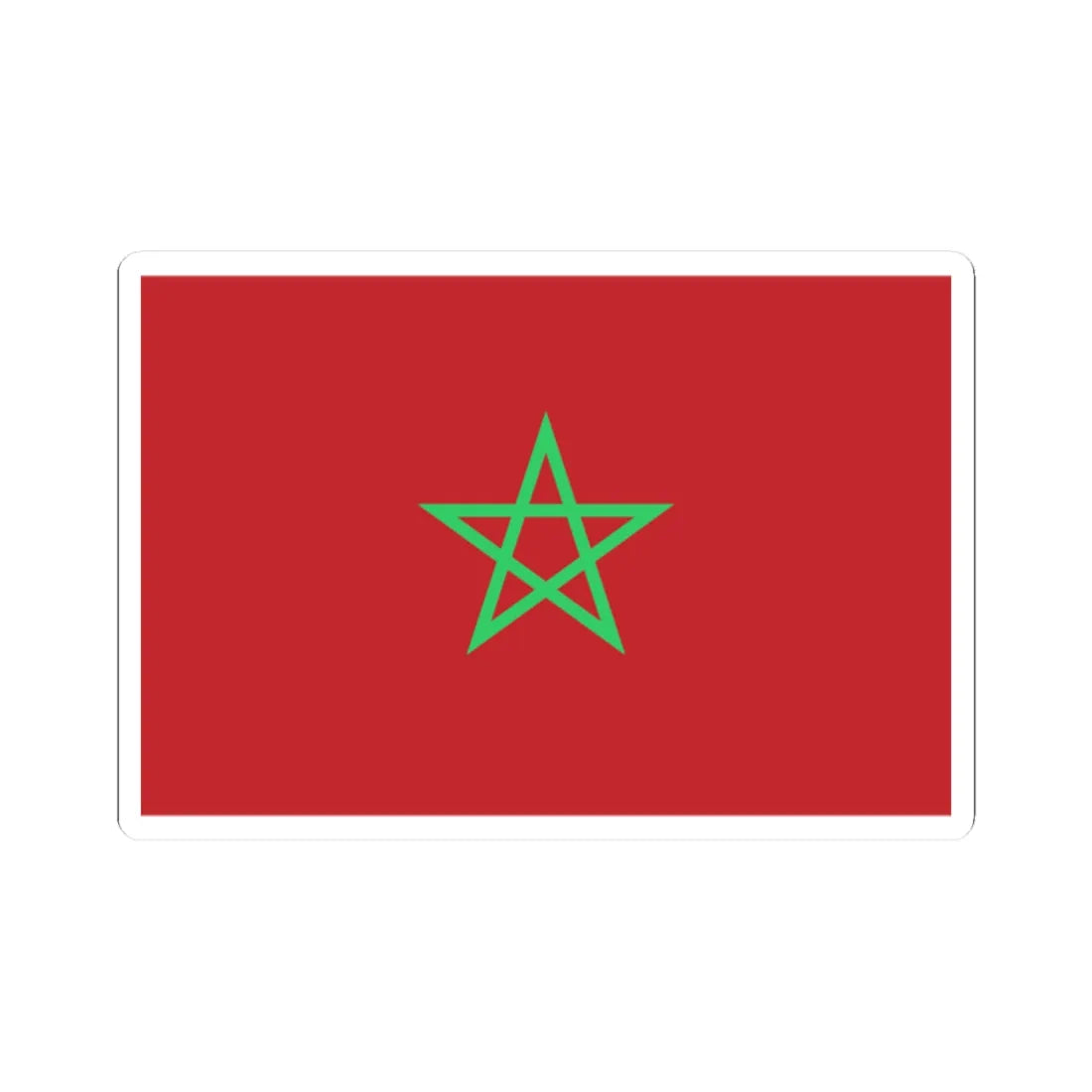 Flag of Morocco light green (Morocco) STICKER Vinyl Kiss-Cut Decal 2 Inch White - The Sticker Space