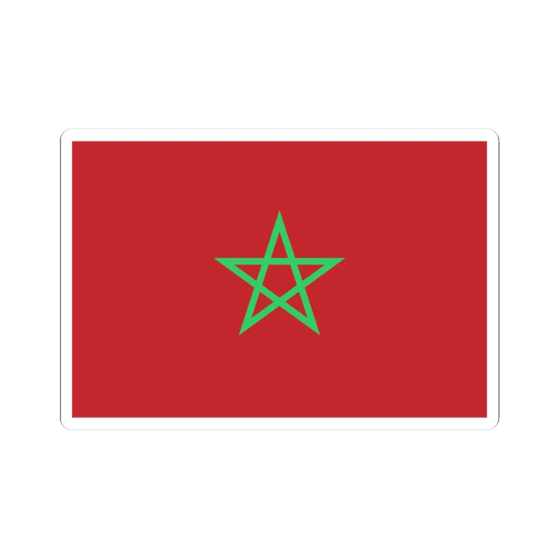 Flag of Morocco light green (Morocco) STICKER Vinyl Kiss-Cut Decal 3 Inch White - The Sticker Space