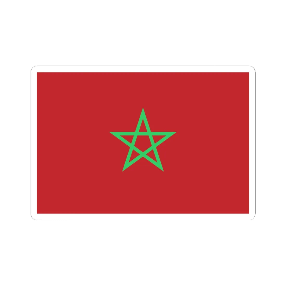 Flag of Morocco light green (Morocco) STICKER Vinyl Kiss-Cut Decal 4 Inch White - The Sticker Space