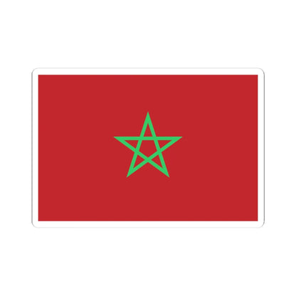 Flag of Morocco light green (Morocco) STICKER Vinyl Kiss-Cut Decal 4 Inch White - The Sticker Space