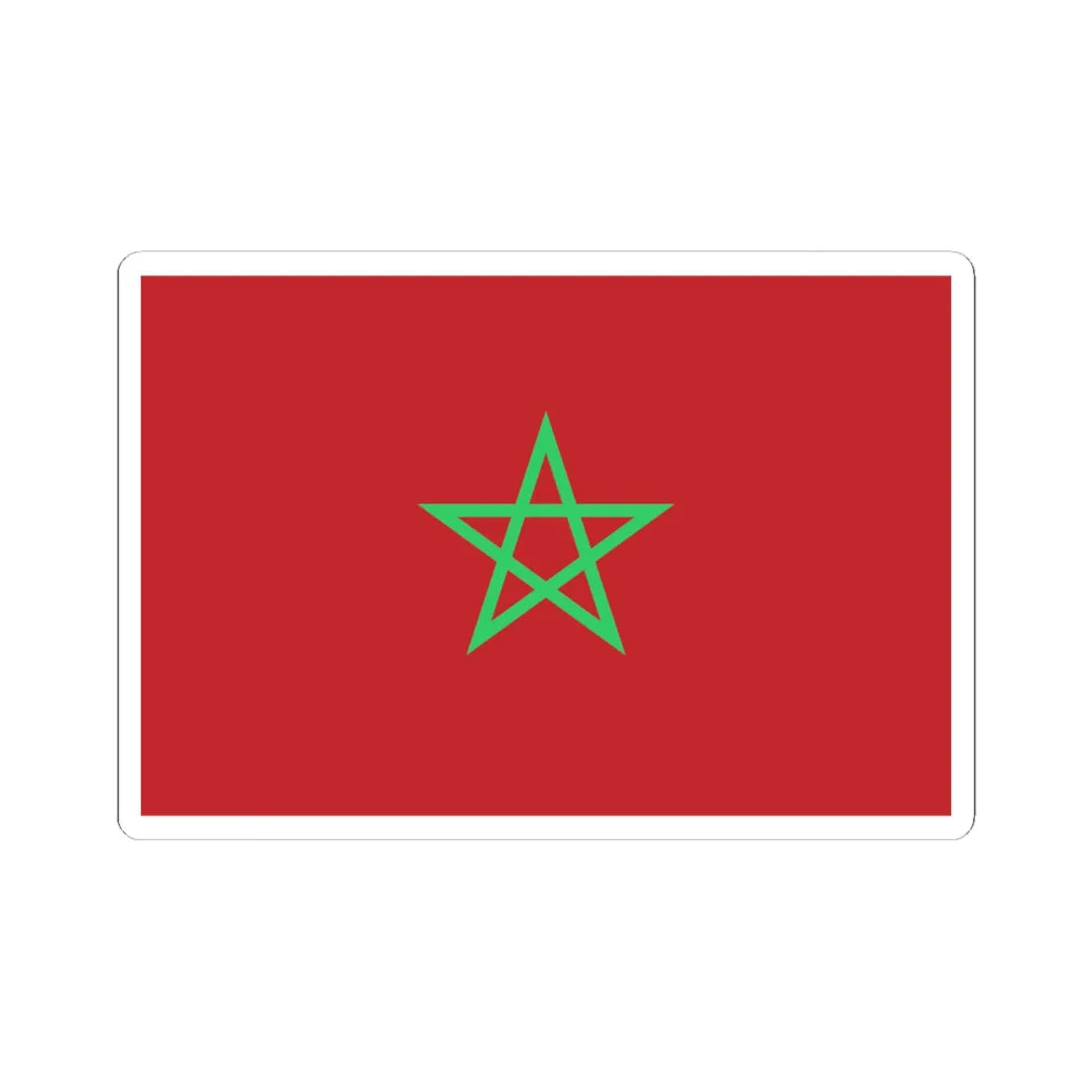 Flag of Morocco light green (Morocco) STICKER Vinyl Kiss-Cut Decal 6 Inch White - The Sticker Space
