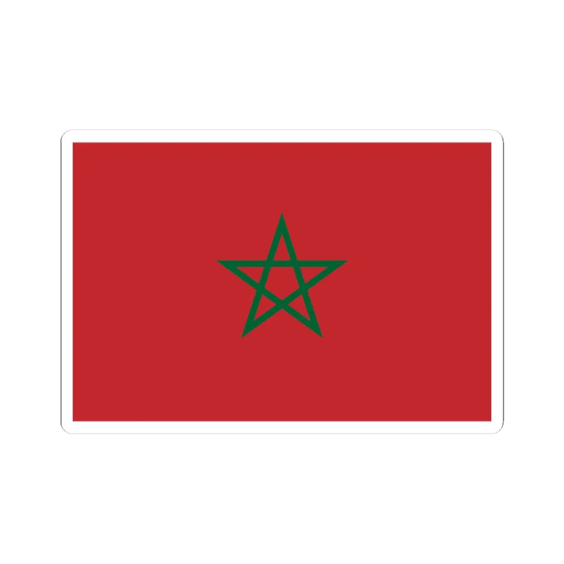 Flag of Morocco (Morocco) STICKER Vinyl Kiss-Cut Decal 3 Inch White - The Sticker Space