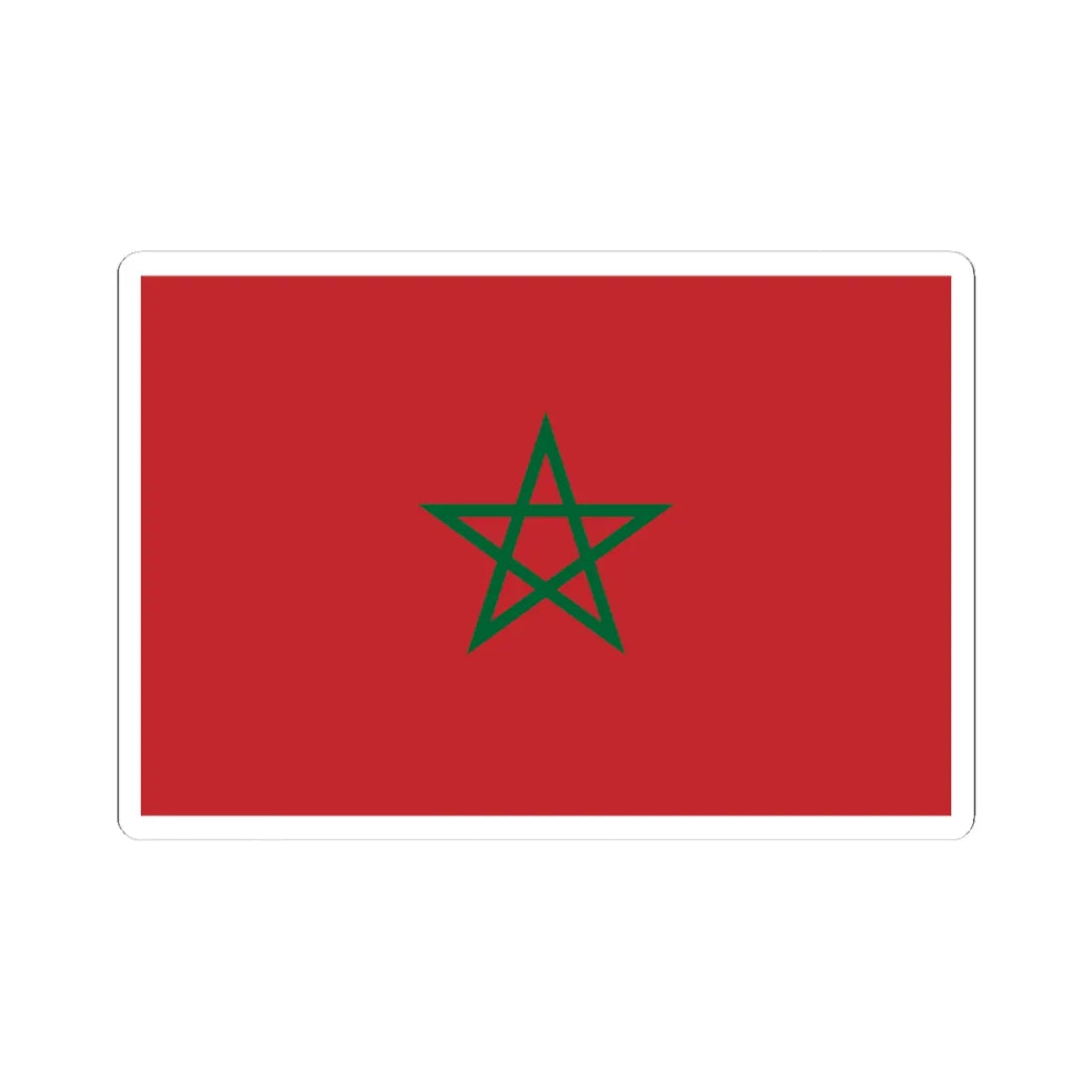 Flag of Morocco (Morocco) STICKER Vinyl Kiss-Cut Decal 4 Inch White - The Sticker Space