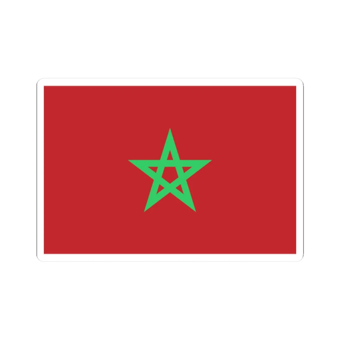 Flag of Morocco unbordered light green (Morocco) STICKER Vinyl Kiss-Cut Decal 2 Inch White - The Sticker Space