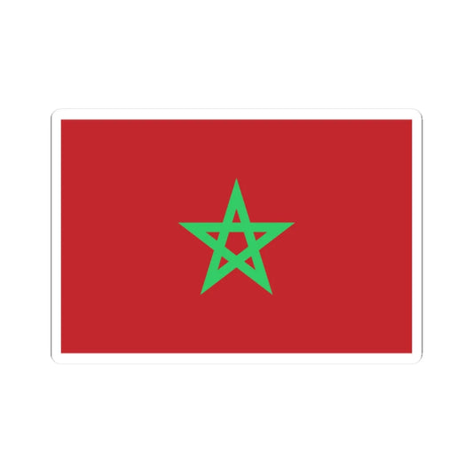 Flag of Morocco unbordered light green (Morocco) STICKER Vinyl Kiss-Cut Decal 2 Inch White - The Sticker Space