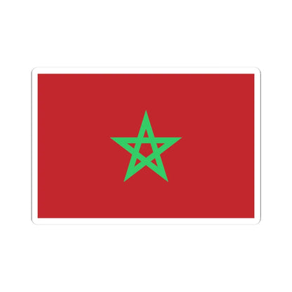 Flag of Morocco unbordered light green (Morocco) STICKER Vinyl Kiss-Cut Decal 3 Inch White - The Sticker Space