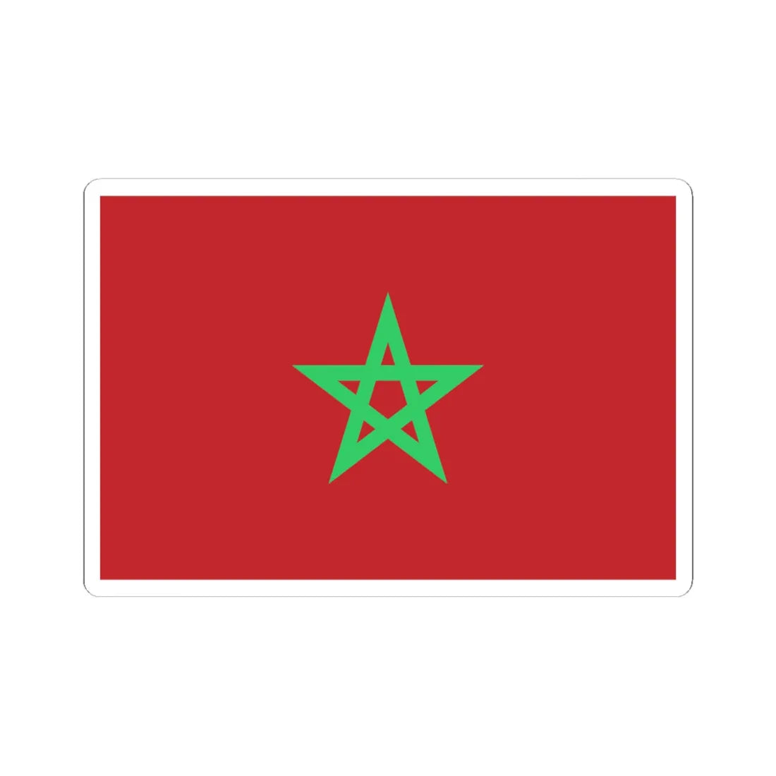 Flag of Morocco unbordered light green (Morocco) STICKER Vinyl Kiss-Cut Decal 6 Inch White - The Sticker Space