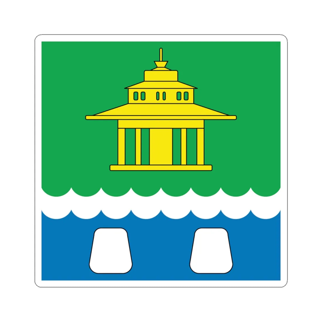 Flag of Morshyn (Ukraine) STICKER Vinyl Kiss-Cut Decal 6 Inch White - The Sticker Space