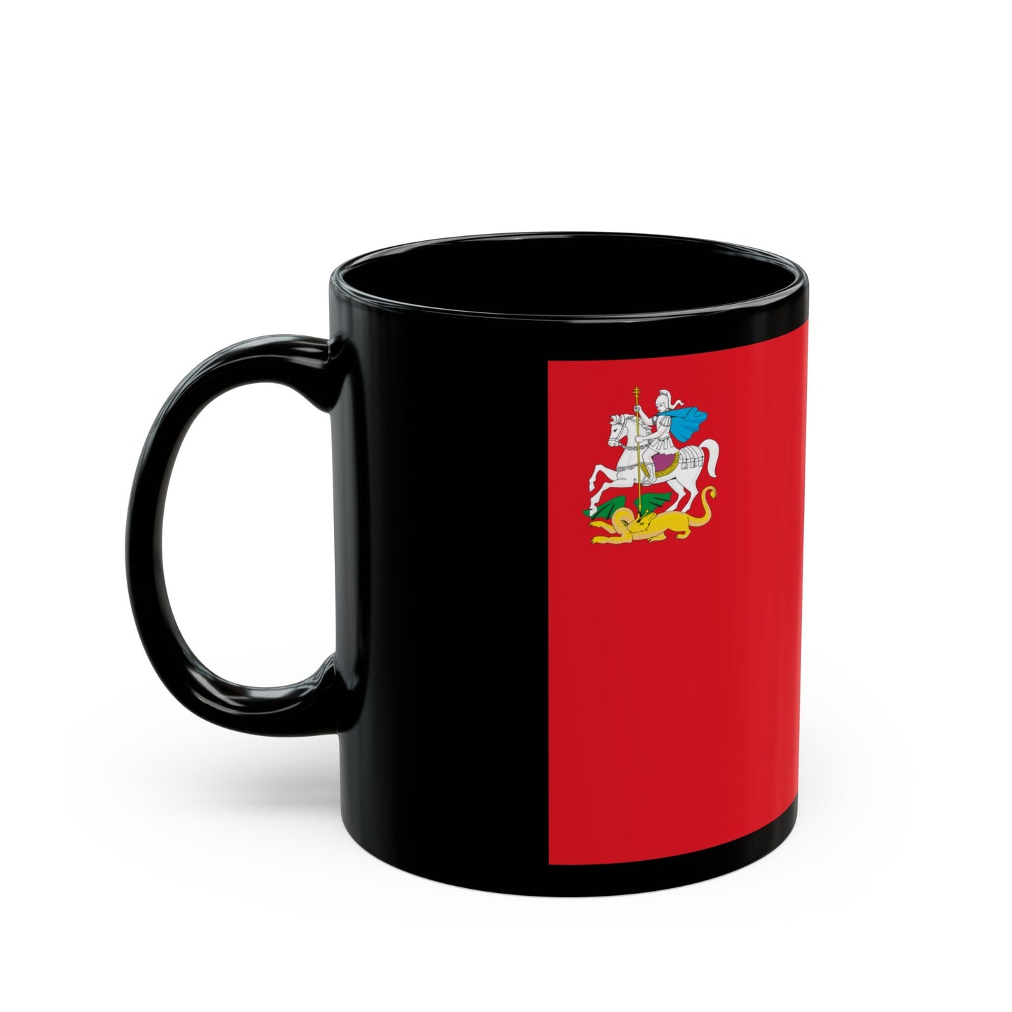 Flag of Moscow Oblast Russia - Black Coffee Mug-The Sticker Space