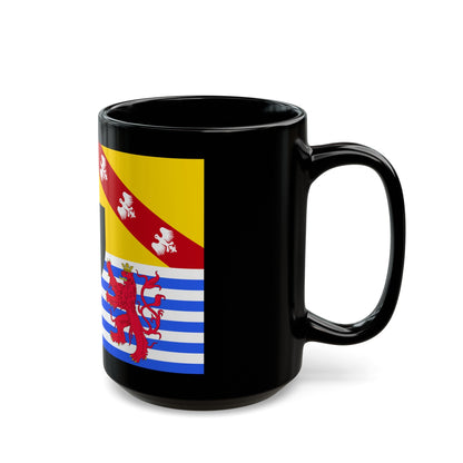 Flag of Moselle France 2 - Black Coffee Mug-The Sticker Space