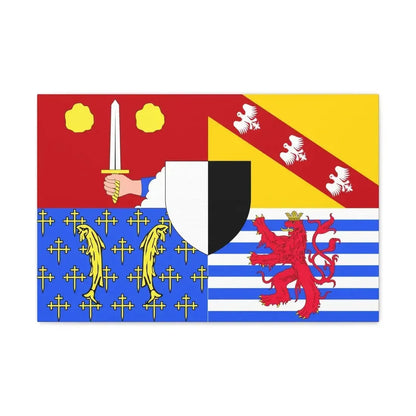 Flag of Moselle France 2 - Canvas Wall Art 24″ x 16″ 1.25" - The Sticker Space