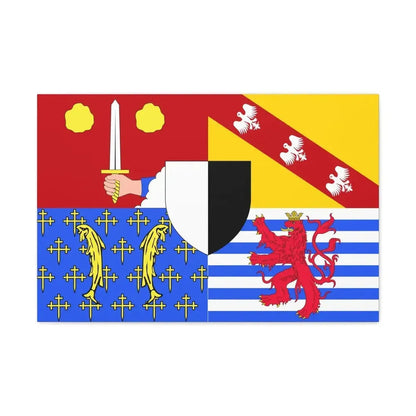 Flag of Moselle France 2 - Canvas Wall Art 30" x 20" 1.25" - The Sticker Space