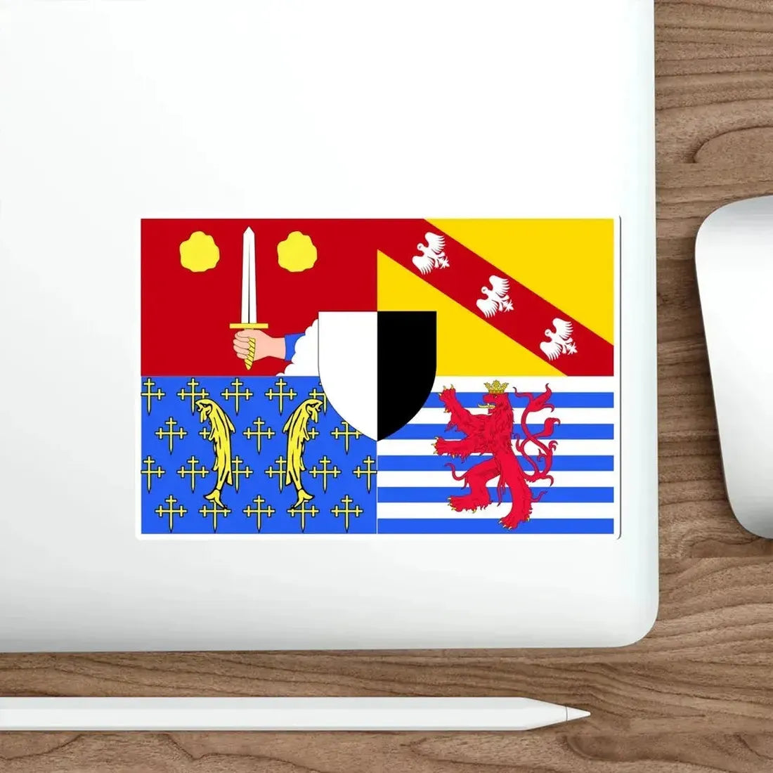 Flag of Moselle France 2 STICKER Vinyl Die-Cut Decal - The Sticker Space
