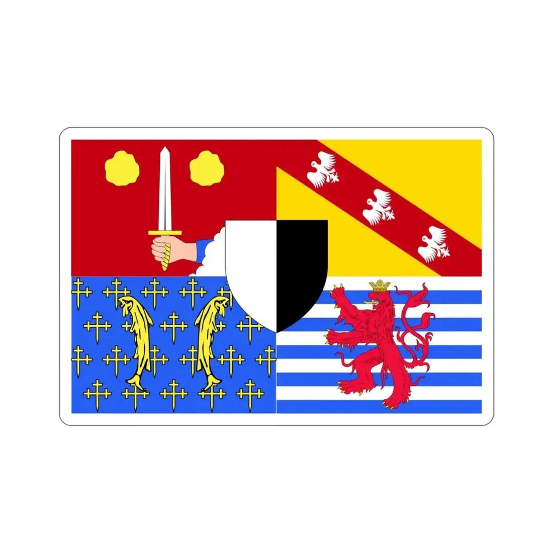 Flag of Moselle France 2 STICKER Vinyl Die-Cut Decal - The Sticker Space