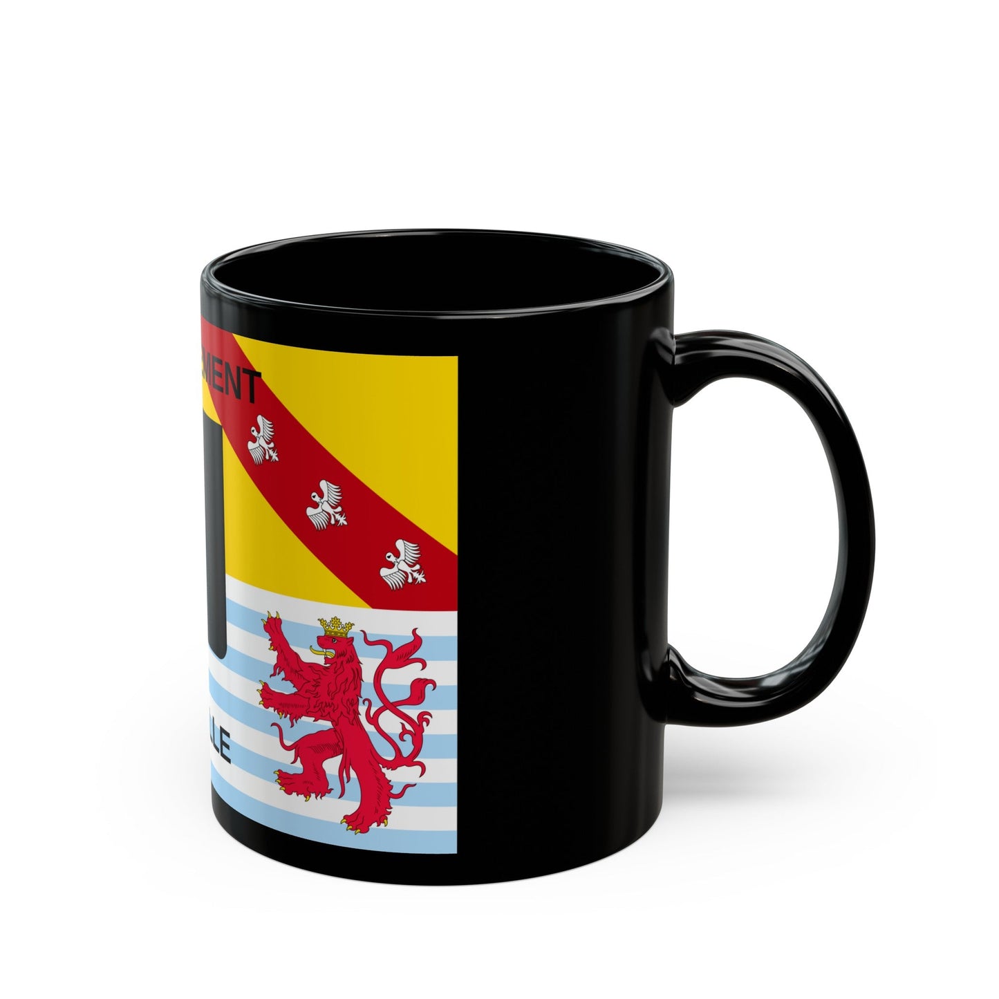 Flag of Moselle France - Black Coffee Mug-The Sticker Space