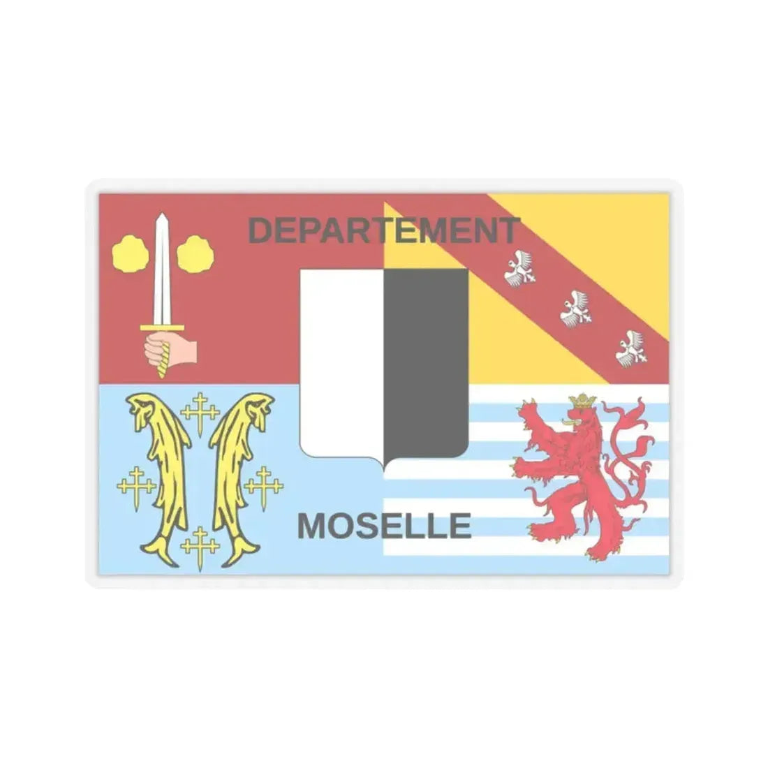 Flag of Moselle France - STICKER Vinyl Kiss-Cut Decal 2 Inch Transparent - The Sticker Space