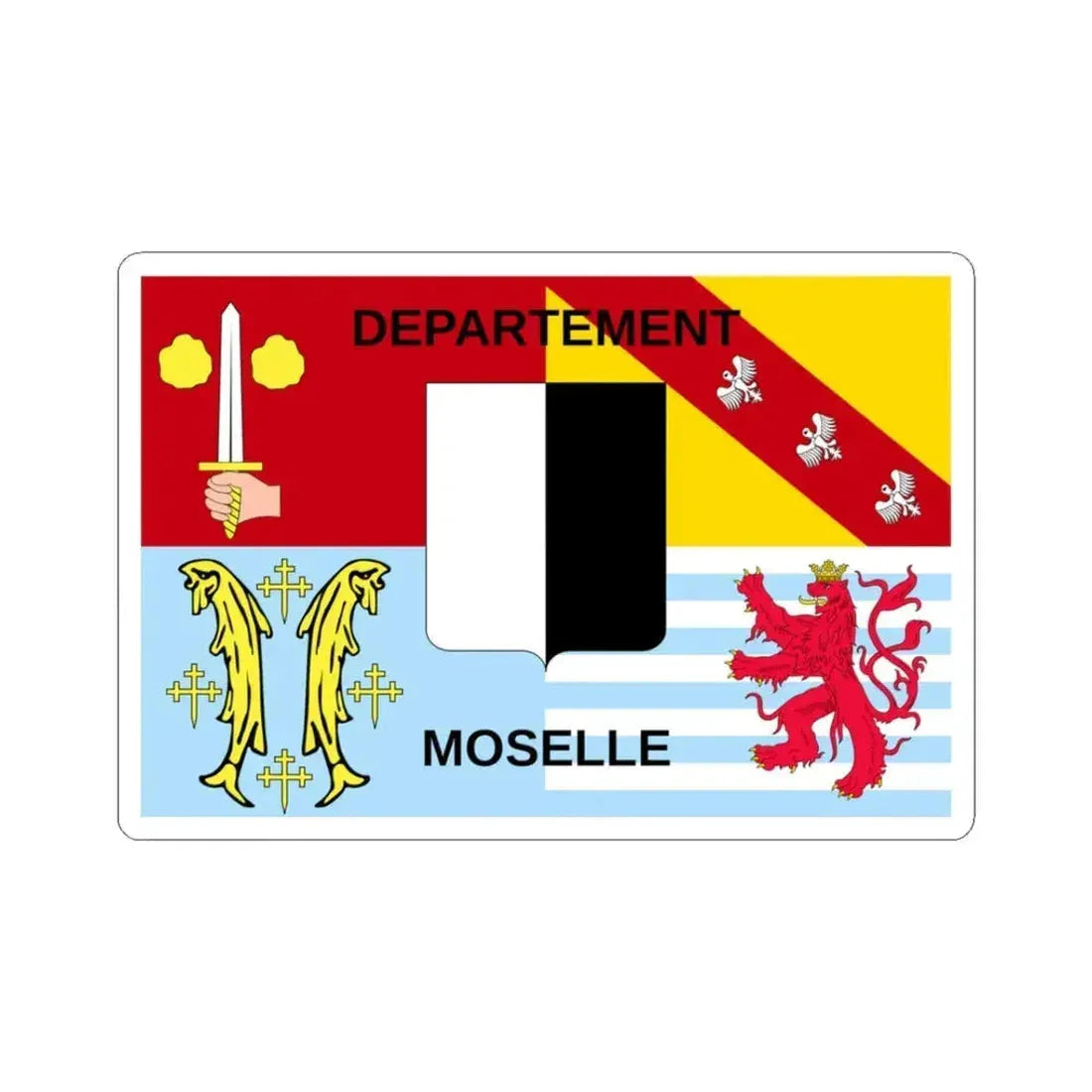 Flag of Moselle France - STICKER Vinyl Kiss-Cut Decal 3 Inch White - The Sticker Space