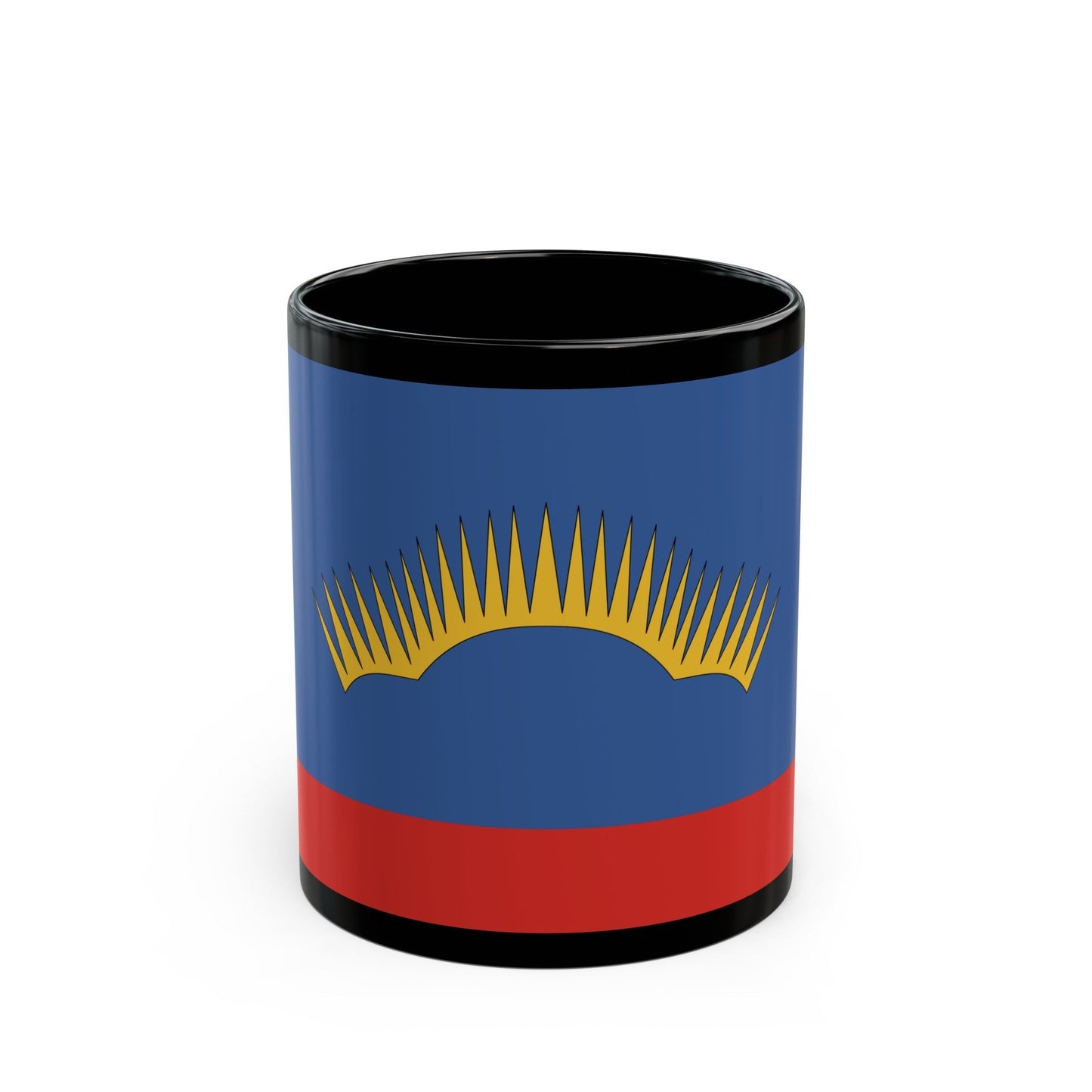 Flag of Murmansk Oblast Russia - Black Coffee Mug-11oz-The Sticker Space