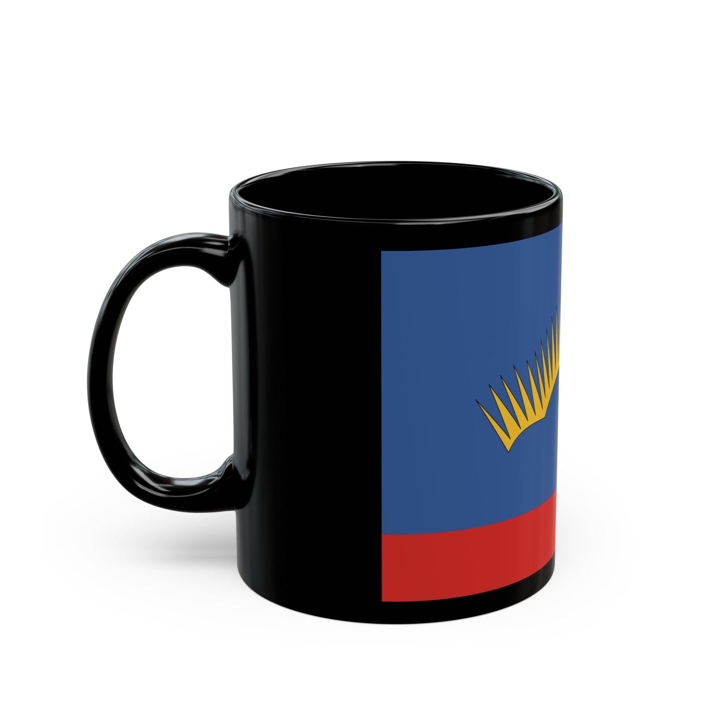 Flag of Murmansk Oblast Russia - Black Coffee Mug-The Sticker Space