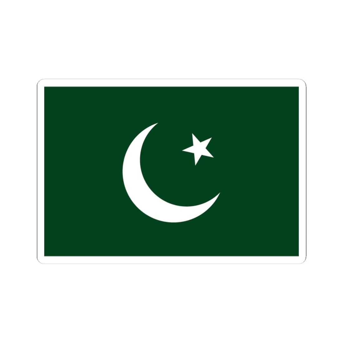 Flag of Muslim League (India) STICKER Vinyl Kiss-Cut Decal 4 Inch White - The Sticker Space