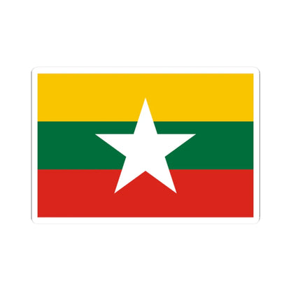 Flag of Myanmar color shades variant (Myanmar) STICKER Vinyl Kiss-Cut Decal 2 Inch White - The Sticker Space