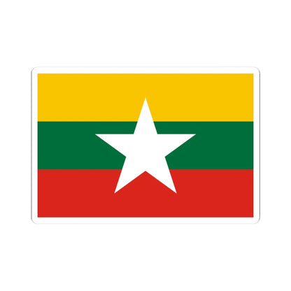 Flag of Myanmar color shades variant (Myanmar) STICKER Vinyl Kiss-Cut Decal 3 Inch White - The Sticker Space