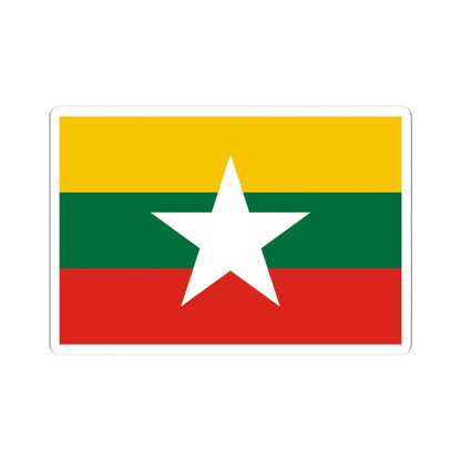 Flag of Myanmar color shades variant (Myanmar) STICKER Vinyl Kiss-Cut Decal 4 Inch White - The Sticker Space