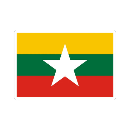 Flag of Myanmar color shades variant (Myanmar) STICKER Vinyl Kiss-Cut Decal 6 Inch White - The Sticker Space