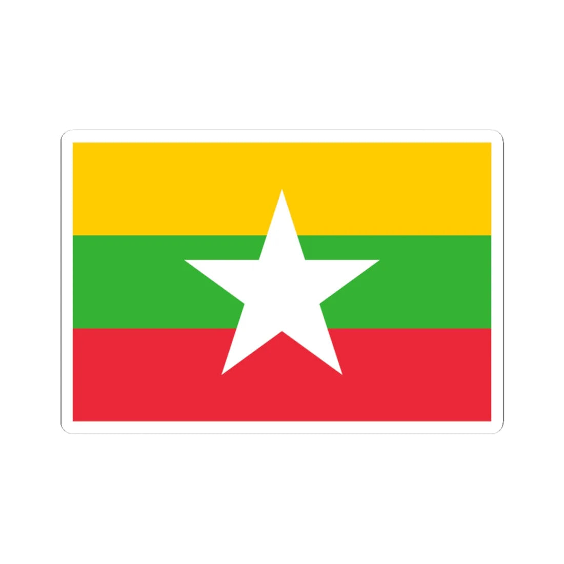 Flag of Myanmar (Myanmar) STICKER Vinyl Kiss-Cut Decal 3 Inch White - The Sticker Space