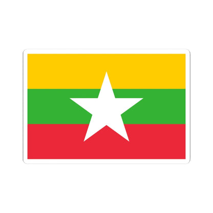 Flag of Myanmar (Myanmar) STICKER Vinyl Kiss-Cut Decal 3 Inch White - The Sticker Space