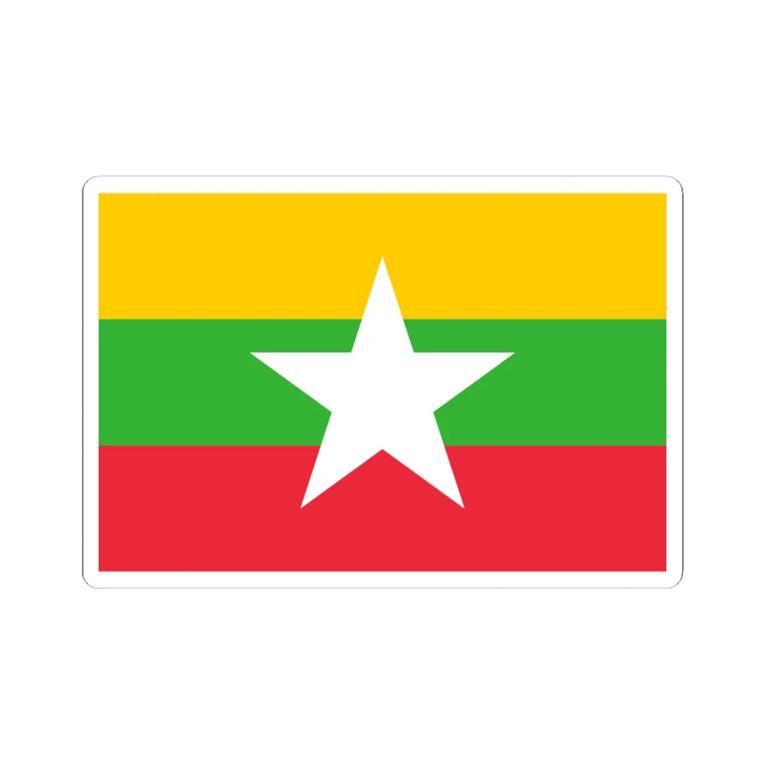 Flag of Myanmar (Myanmar) STICKER Vinyl Kiss-Cut Decal 6 Inch White - The Sticker Space