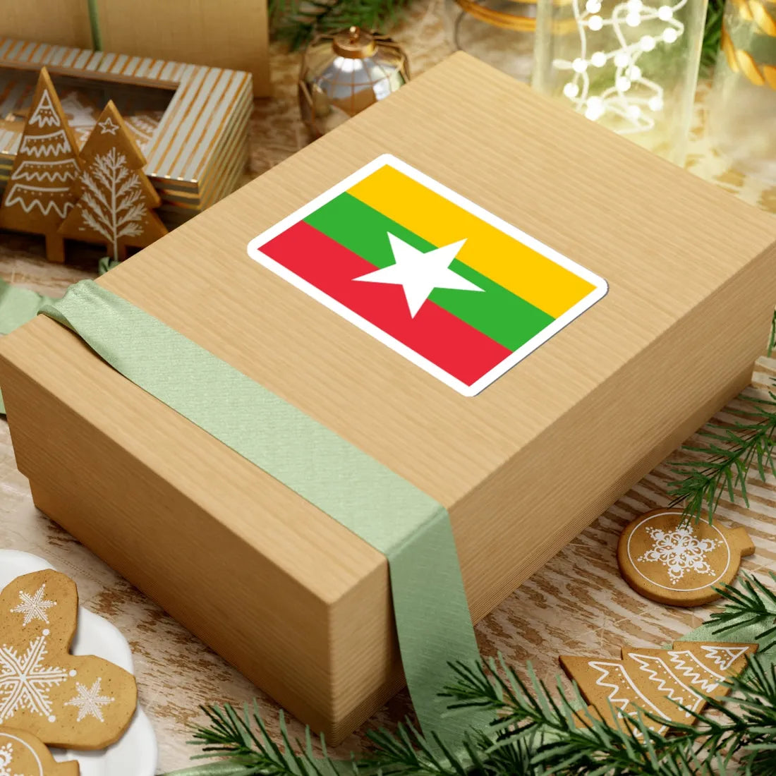 Flag of Myanmar (Myanmar) STICKER Vinyl Kiss-Cut Decal - The Sticker Space