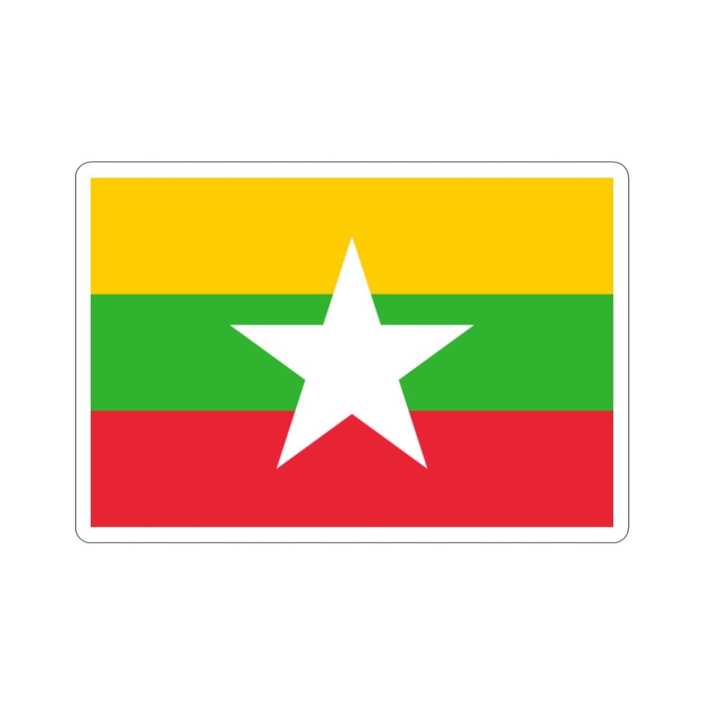 Flag of Myanmar STICKER Vinyl Die-Cut Decal-2 Inch-The Sticker Space