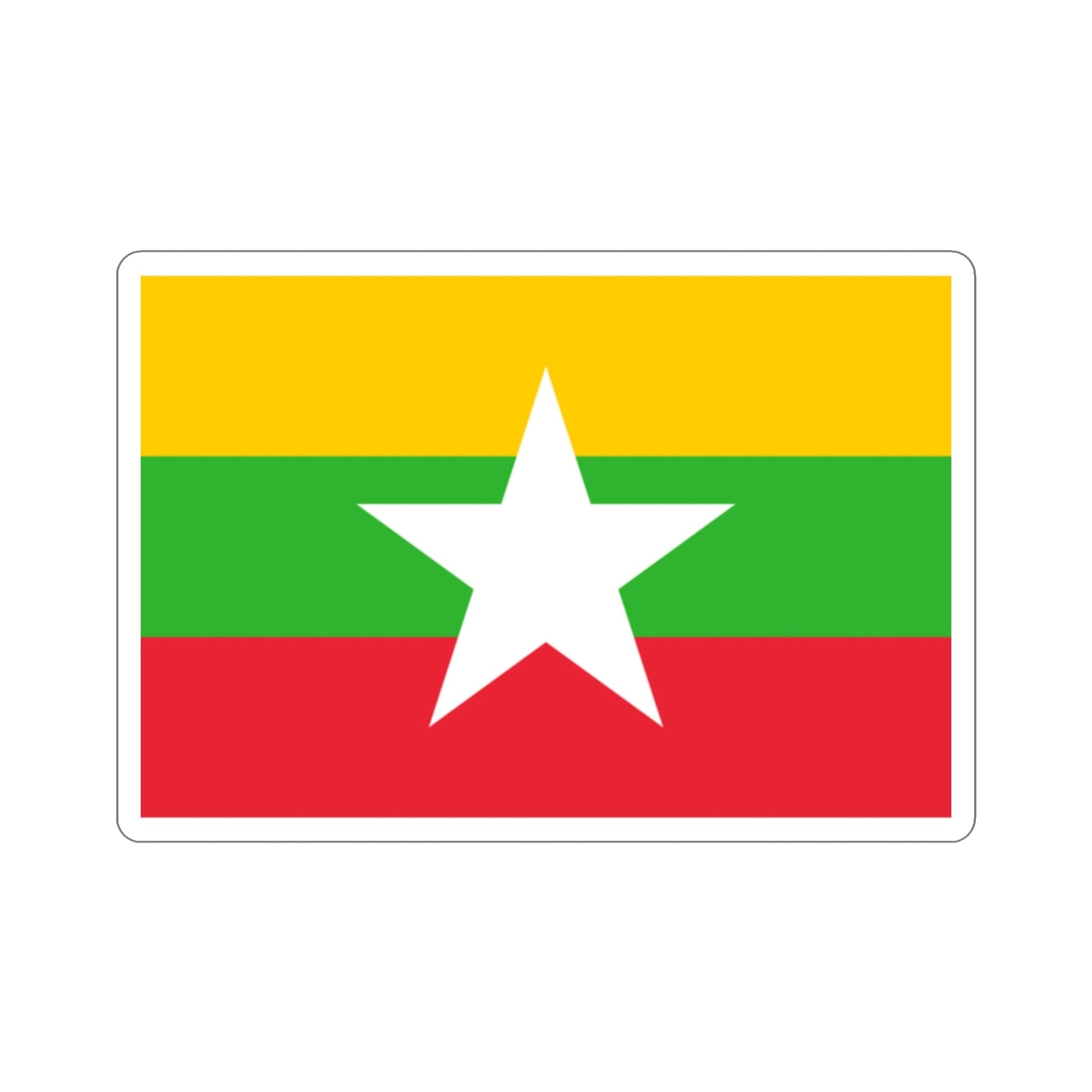 Flag of Myanmar STICKER Vinyl Die-Cut Decal-2 Inch-The Sticker Space