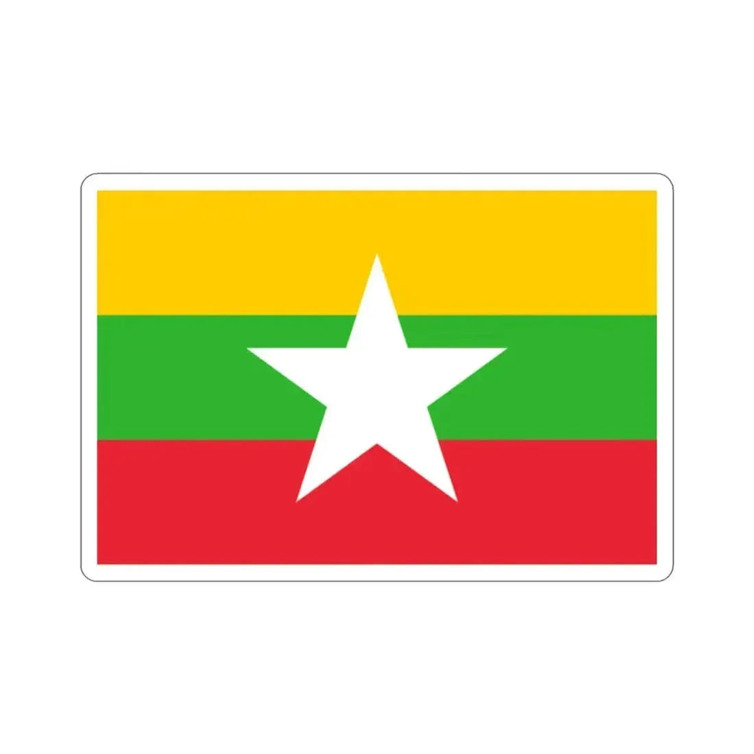 Flag of Myanmar STICKER Vinyl Die-Cut Decal 2 Inch - The Sticker Space