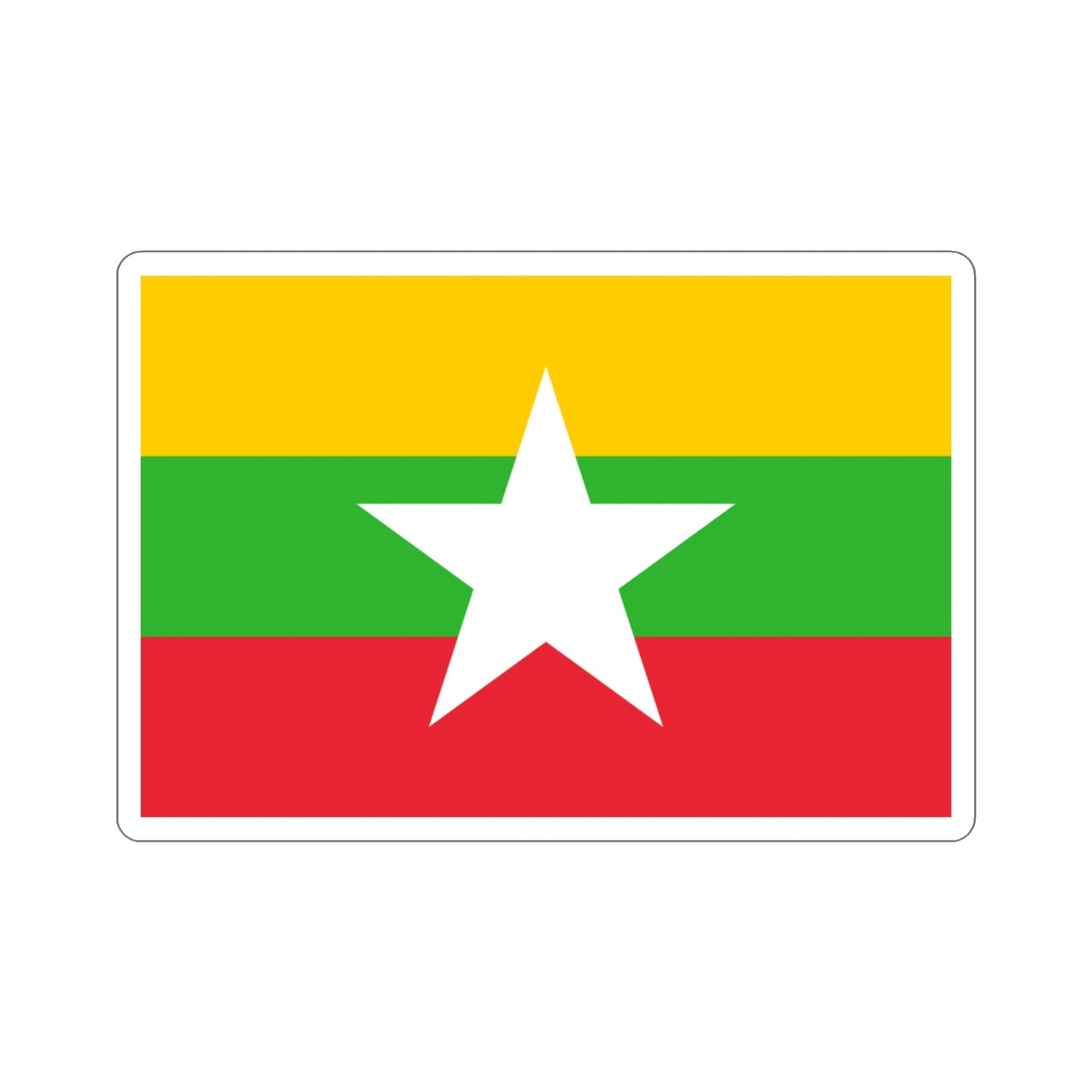 Flag of Myanmar STICKER Vinyl Die-Cut Decal-3 Inch-The Sticker Space