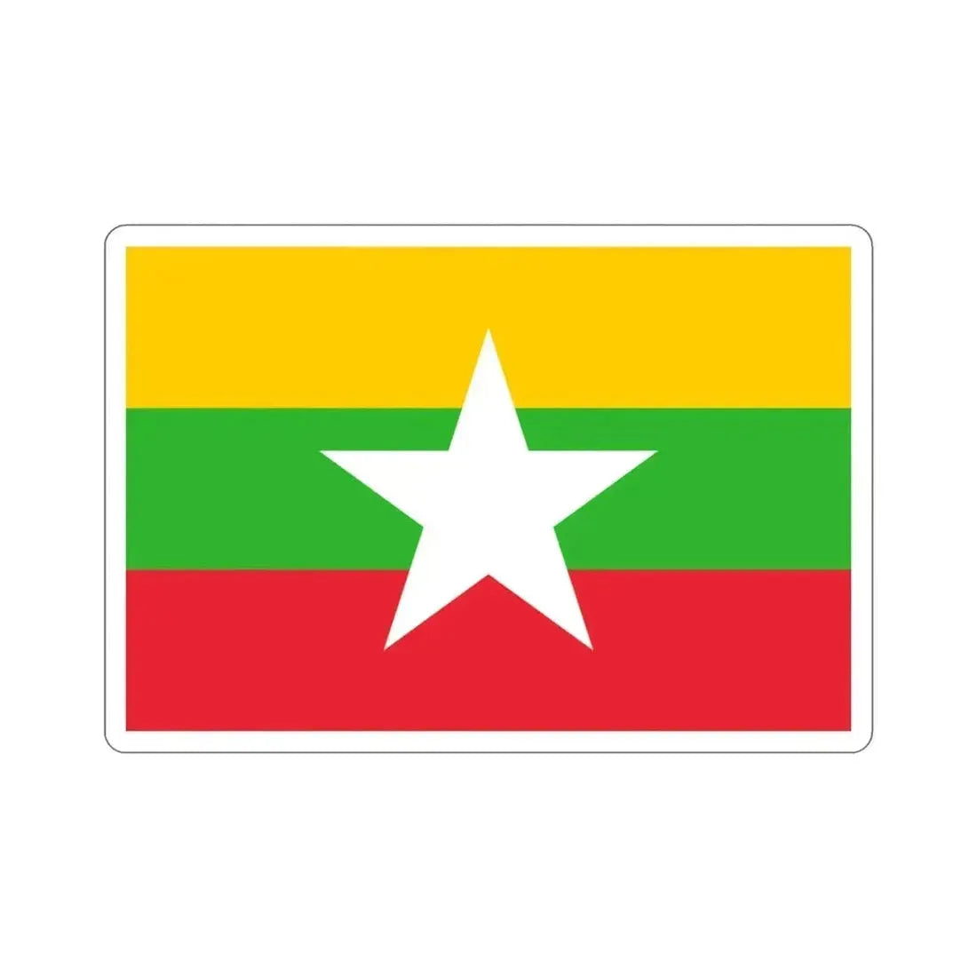 Flag of Myanmar STICKER Vinyl Die-Cut Decal 3 Inch - The Sticker Space