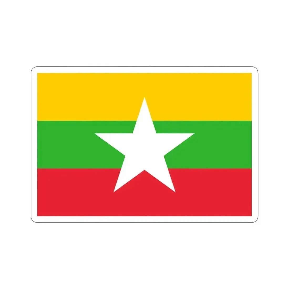 Flag of Myanmar STICKER Vinyl Die-Cut Decal 4 Inch - The Sticker Space