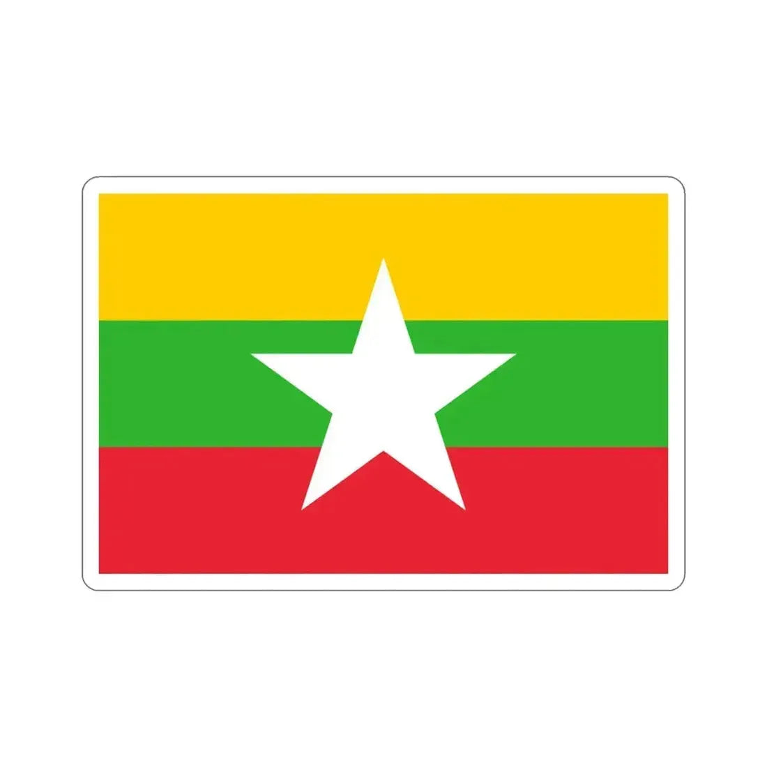 Flag of Myanmar STICKER Vinyl Die-Cut Decal 5 Inch - The Sticker Space