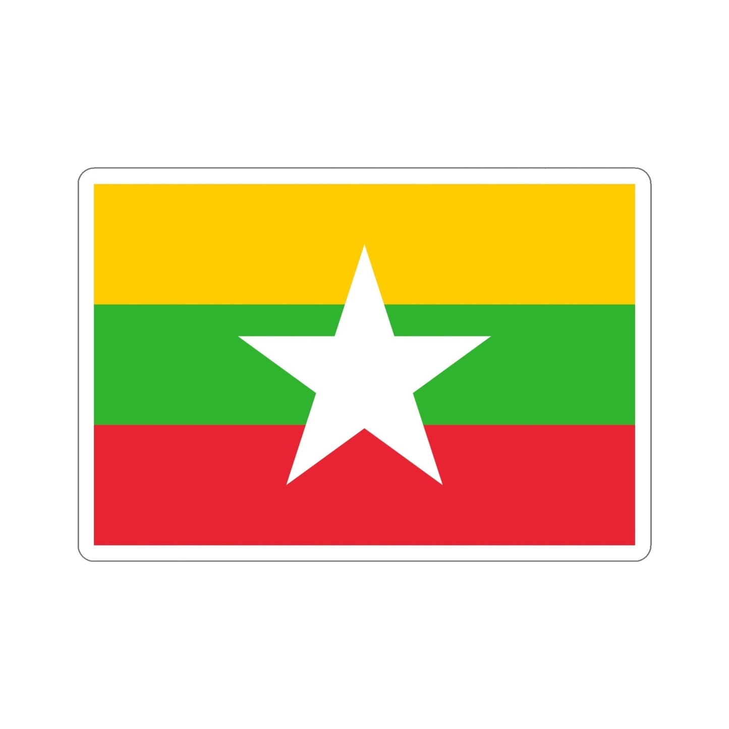 Flag of Myanmar STICKER Vinyl Die-Cut Decal-6 Inch-The Sticker Space