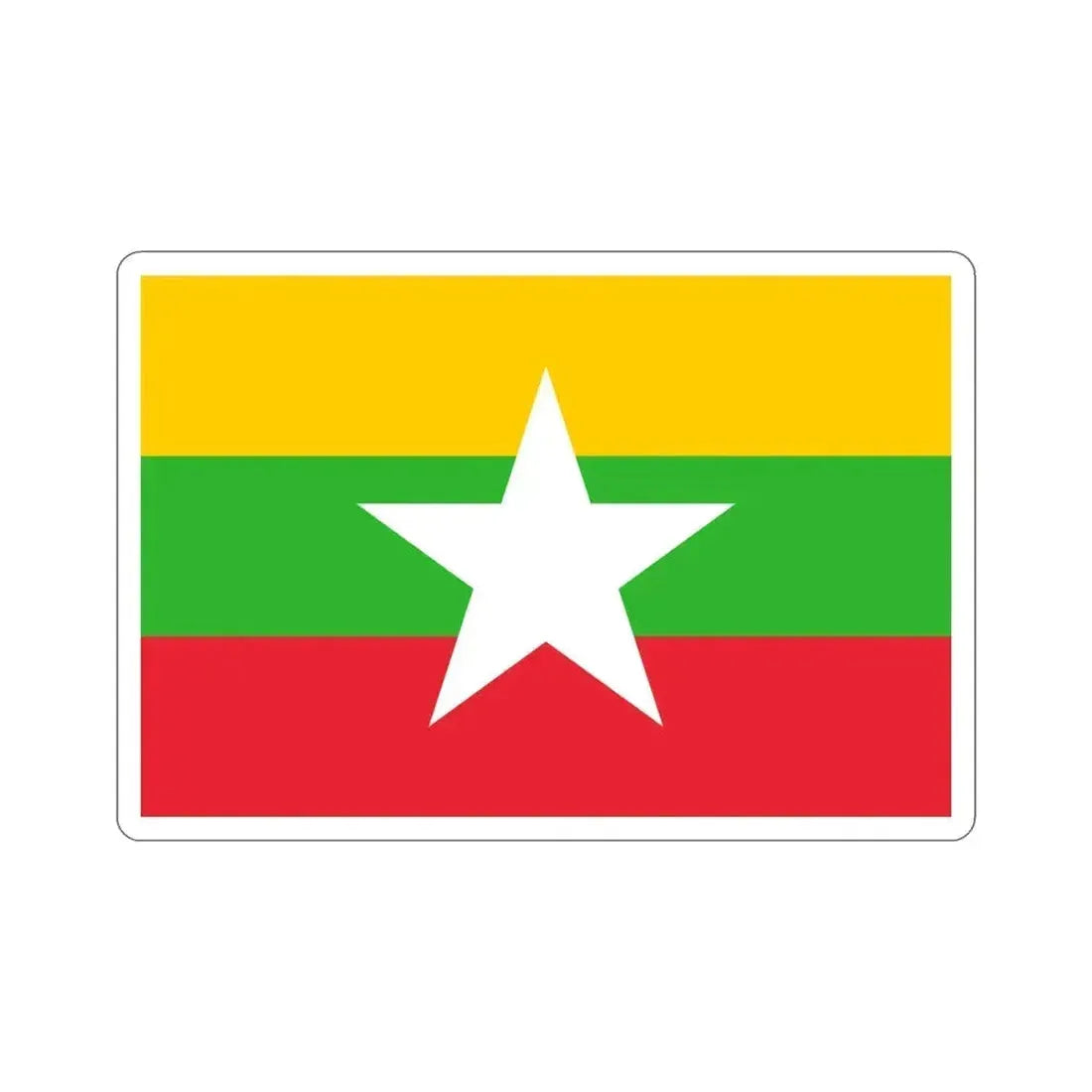 Flag of Myanmar STICKER Vinyl Die-Cut Decal 6 Inch - The Sticker Space